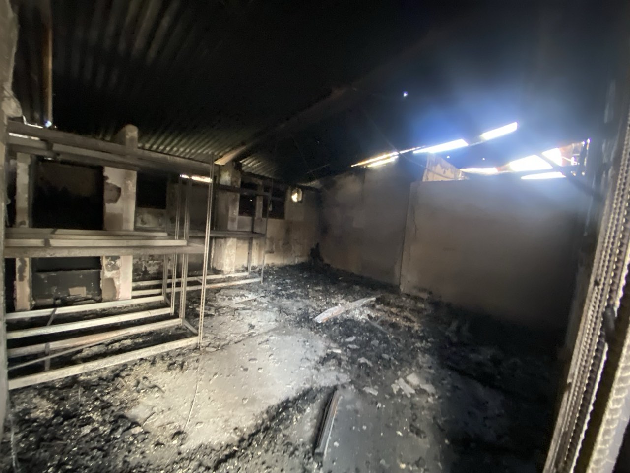 Fire Damage Assessments — fire-damaged roof structure