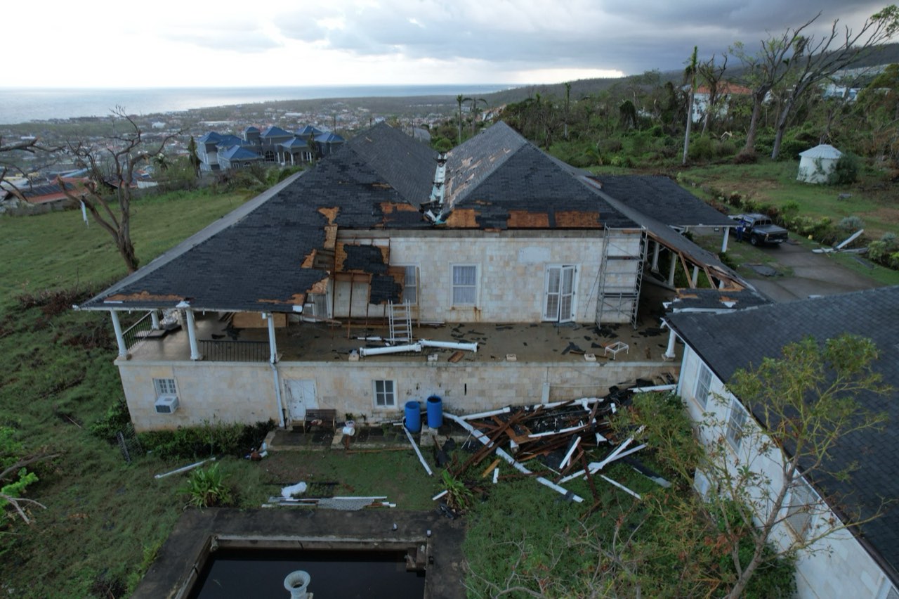 Hurricane Damage Assessments — roof damage, mt. corbett