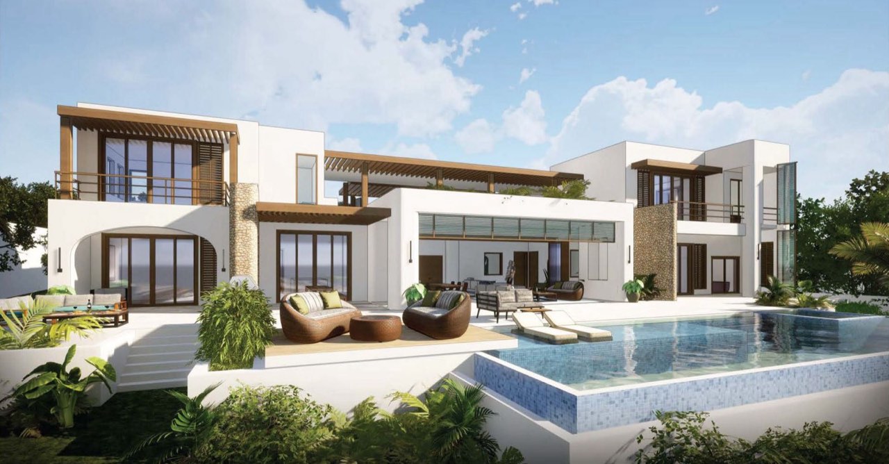 On the Rocks Villa — render — main house and pool