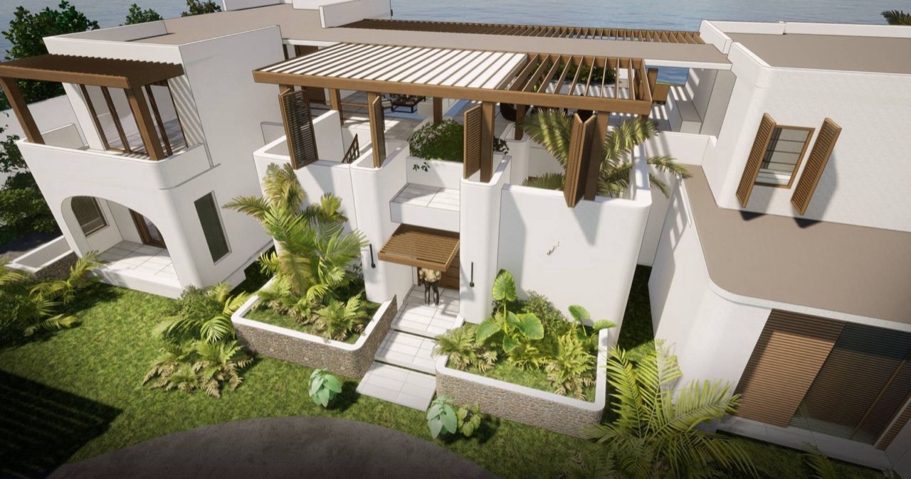 On the Rocks Villa — render — aerial view